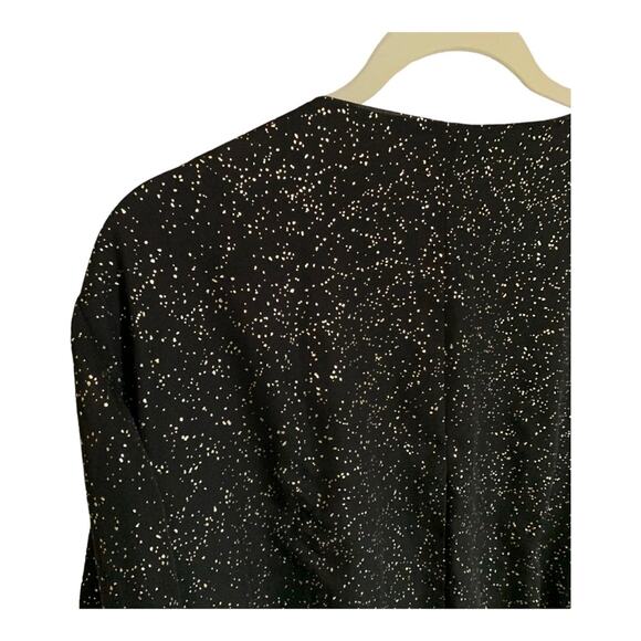 Lane Bryant | metallic print tunic long sleeve elastic waist cross front v neck - Picture 4 of 12